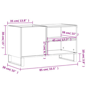 vidaXL Stereobänk betonggrå 85x38x48 cm konstruerat trä - Bild 9