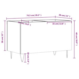 vidaXL Stereobänk brun ek 74,5x38x48 cm konstruerat trä - Bild 9