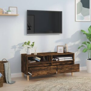 vidaXL Tv-bänk rökfärgad ek 100x34,5x44,5 cm konstruerat trä - Bild 3