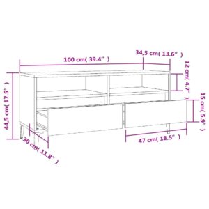 vidaXL Tv-bänk betonggrå 100x34,5x44,5 cm konstruerat trä - Bild 10