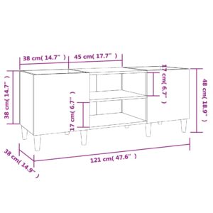 vidaXL Stereobänk svart 121x38x48 cm konstruerat trä - Bild 8