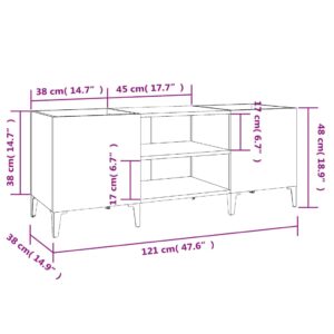 vidaXL Stereobänk vit högglans 121x38x48 cm konstruerat trä - Bild 8