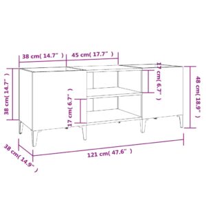 vidaXL Stereobänk betong-grå 121x38x48 cm konstruerat trä - Bild 8