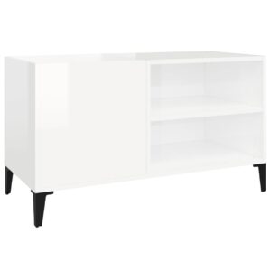 vidaXL Stereobänk vit högglans 84,5x38x48 cm konstruerat trä - Bild 2