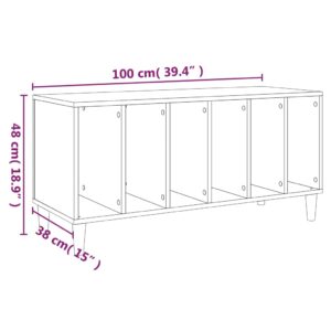 vidaXL Stereobänk betong-grå 100x38x48 cm konstruerat trä - Bild 8