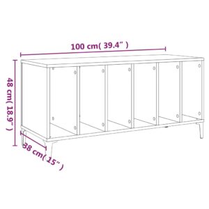 vidaXL Stereobänk svart 100x38x48 cm konstruerat trä - Bild 8