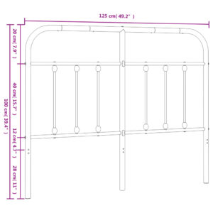 vidaXL Huvudgavel metall svart 120 cm - Bild 7