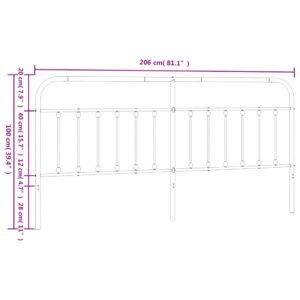 vidaXL Huvudgavel metall svart 200 cm - Bild 7