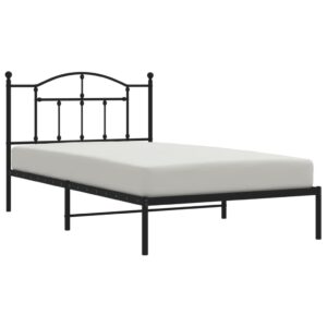 vidaXL Sängram med huvudgavel metall svart 107x203 cm - Bild 3