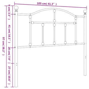 vidaXL Huvudgavel metall svart 100 cm - Bild 6