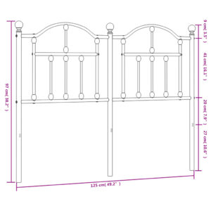 vidaXL Huvudgavel metall svart 120 cm - Bild 6