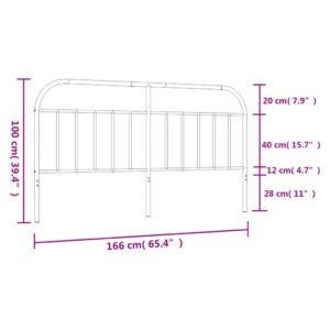 vidaXL Huvudgavel metall vit 160 cm - Bild 7