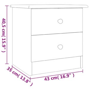 vidaXL Sängbord ALTA vit 41x35x41 cm massiv furu - Bild 8