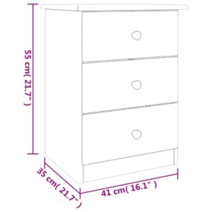 vidaXL Sängbord ALTA vit 41x35x55,5 cm massiv furu - Bild 8