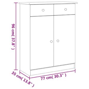 vidaXL Skoskåp ALTA vit 77x35x96 cm massiv furu - Bild 8