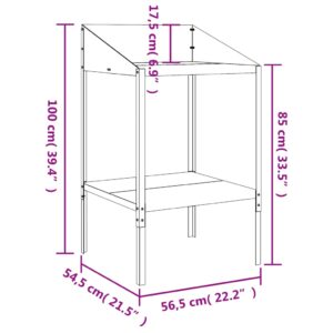 vidaXL Växtställ antracit 56,5x54,5x100 cm galvaniserat stål - Bild 7