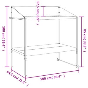 vidaXL Växtställ antracit 100x54,5x100 cm galvaniserat stål - Bild 7