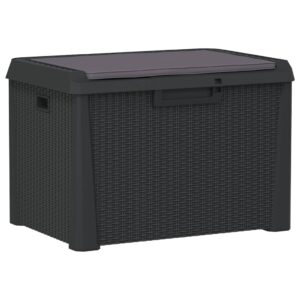 vidaXL Dynbox med sittdyna antracit 125 l PP - Bild 2