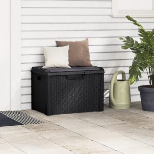 vidaXL Dynbox med sittdyna antracit 125 l PP - Bild 3