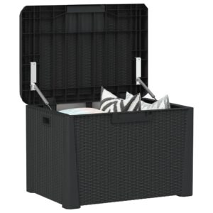 vidaXL Dynbox med sittdyna antracit 125 l PP - Bild 4