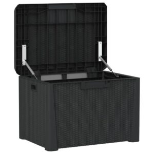 vidaXL Dynbox med sittdyna antracit 125 l PP - Bild 5