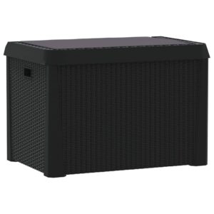 vidaXL Dynbox med sittdyna antracit 125 l PP - Bild 8