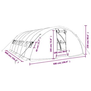 vidaXL Växthus med stålram grön 30 m² 6x5x2,3 m - Bild 12