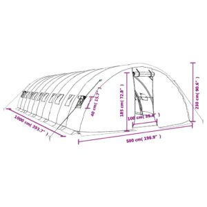 vidaXL Växthus med stålram grön 50 m² 10x5x2,3 m - Bild 12