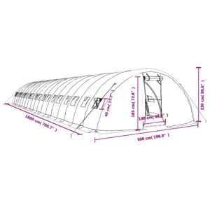 vidaXL Växthus med stålram grön 90 m² 18x5x2,3 m - Bild 12