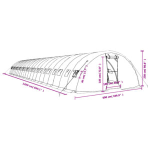 vidaXL Växthus med stålram grön 110 m² 22x5x2,3 m - Bild 12