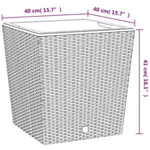 vidaXL Blomkruka med avtagbar insida brun 37/64 L PP-rotting - Bild 7