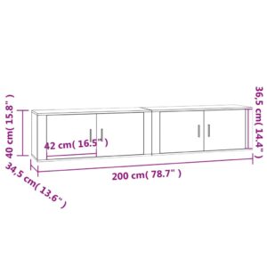 vidaXL Väggmonterade tv-skåp 2 st vit högglans 100x34,5x40 cm - Bild 8