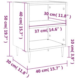 vidaXL Sängbord 2 st rökfärgad ek 40x30x50 cm konstruerat trä - Bild 10