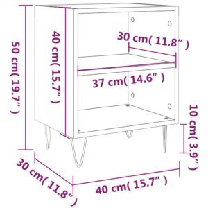 vidaXL Sängbord 2 st rökfärgad ek 40x30x50 cm konstruerat trä - Bild 10