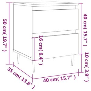 vidaXL Sängbord 2 st vit högglans 40x35x50 cm konstruerat trä - Bild 11