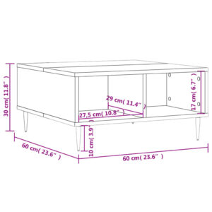 vidaXL Soffbord vit 60x60x30 cm konstruerat trä - Bild 8