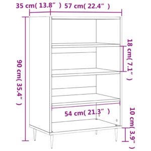 vidaXL Högskåp rökfärgad ek 57x35x90 cm konstruerat trä - Bild 9