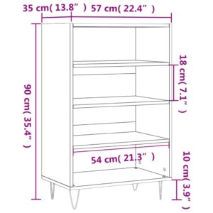 vidaXL Högskåp sonoma-ek 57x35x90 cm konstruerat trä - Bild 9