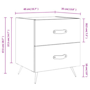 vidaXL Sängbord betonggrå 40x35x47,5 cm konstruerat trä - Bild 12