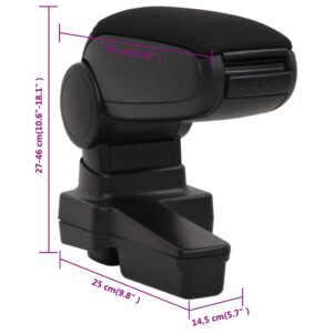 vidaXL Armstöd till bil svart 14,5x32x(27-46) cm ABS - Bild 12