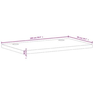 vidaXL Bordsskiva 100x50x4 cm massivt bokträ - Bild 7