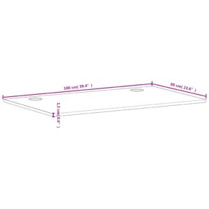 vidaXL Bordsskiva 100x60x1,5 cm massivt bokträ - Bild 7