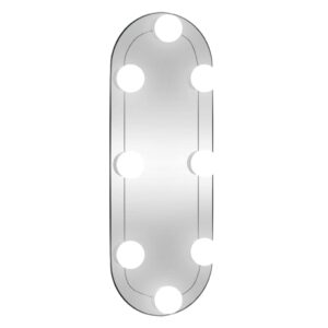 vidaXL Väggspegel med LED-belysning 15x40 cm glas oval - Bild 2