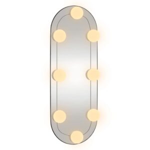 vidaXL Väggspegel med LED-belysning 15x40 cm glas oval - Bild 4