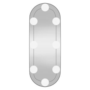 vidaXL Väggspegel med LED-belysning 15x40 cm glas oval - Bild 5