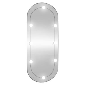 vidaXL Väggspegel med LED-belysning 45x100 cm glas oval - Bild 2