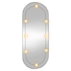 vidaXL Väggspegel med LED-belysning 45x100 cm glas oval - Bild 4