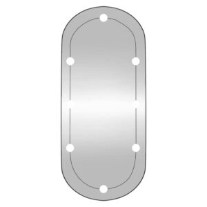 vidaXL Väggspegel med LED-belysning 45x100 cm glas oval - Bild 5