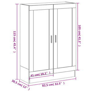 vidaXL Bokhylla brun ek 82,5x30,5x115 cm spånskiva - Bild 11