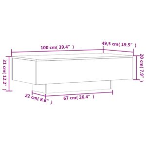 vidaXL Soffbord betonggrå 100x49,5x31 cm konstruerat trä - Bild 9